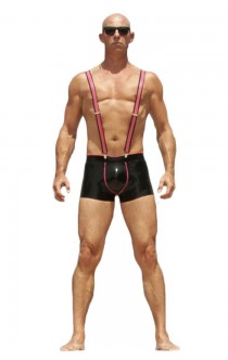 latex short + bretels BITCH tribute