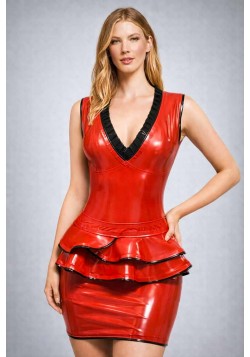 latex jurk Niel met ruches