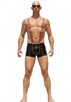 latex short + bretels BITCH tribute